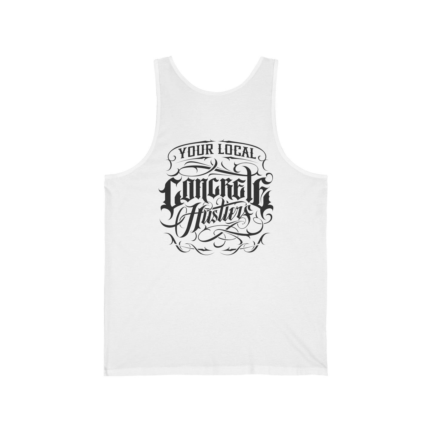 Local Concrete Hustler Tank Top, Unisex Jersey Tank, Summer Apparel, Workout Gear, Casual Wear, Gift for Entrepreneurs