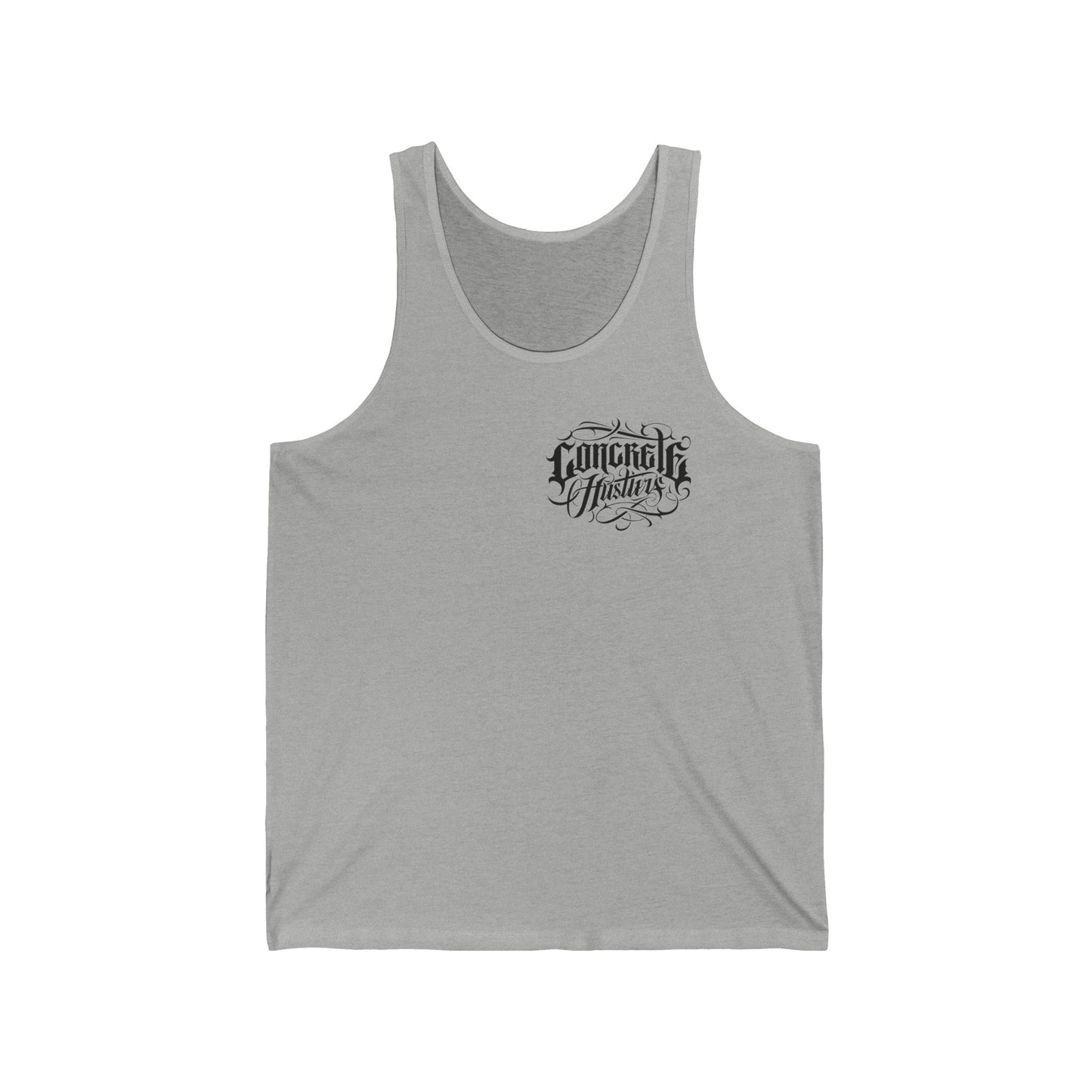 Local Concrete Hustler Tank Top, Unisex Jersey Tank, Summer Apparel, Workout Gear, Casual Wear, Gift for Entrepreneurs