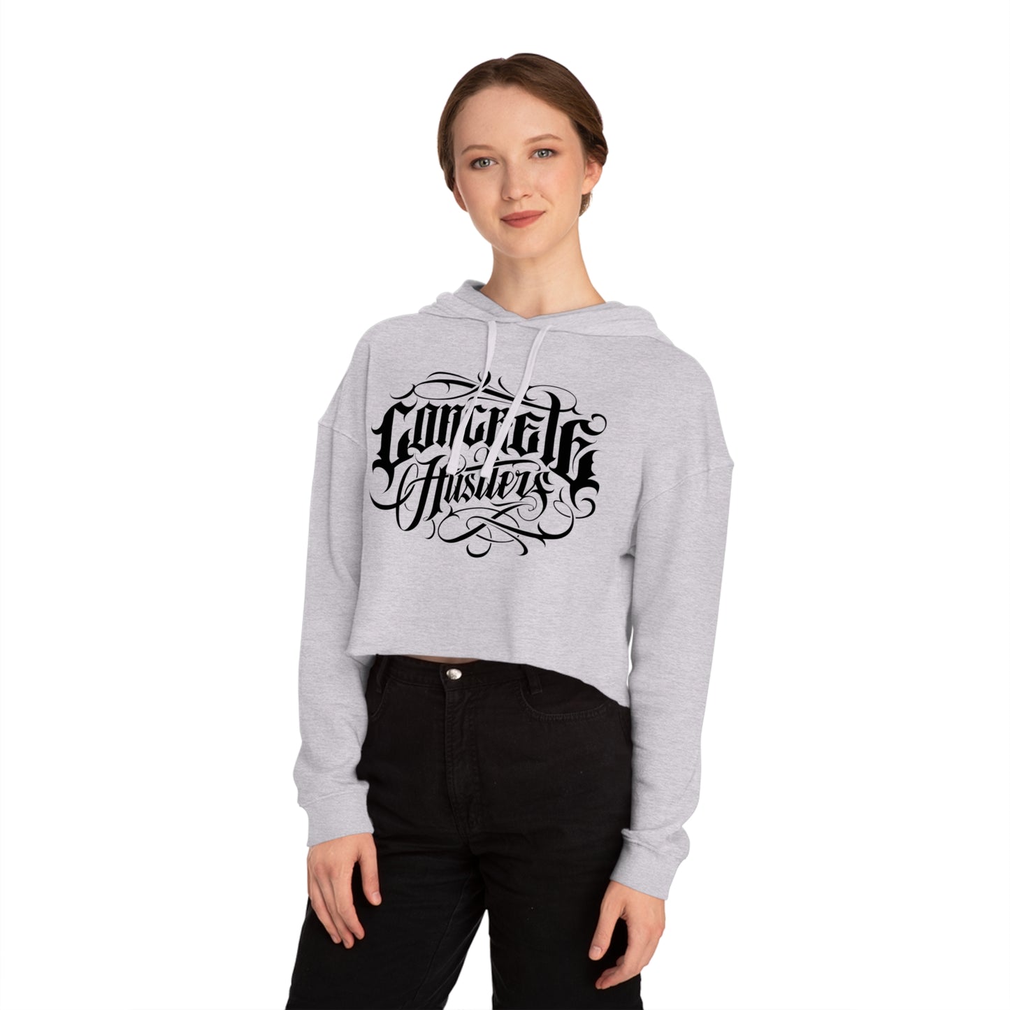 Urban Chic Women’s Cropped Hooded Sweatshirt | Street Style, Casual Wear, Gift for Her, Skate Culture, Graphic Hoodie