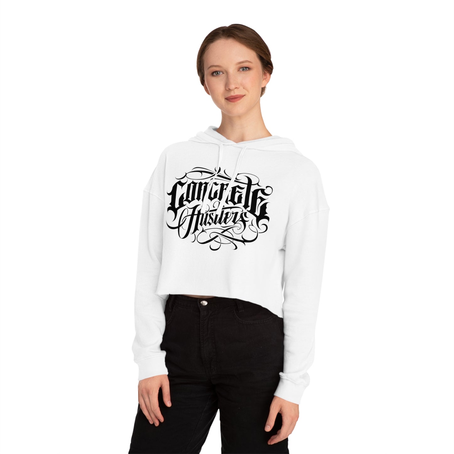 Urban Chic Women’s Cropped Hooded Sweatshirt | Street Style, Casual Wear, Gift for Her, Skate Culture, Graphic Hoodie