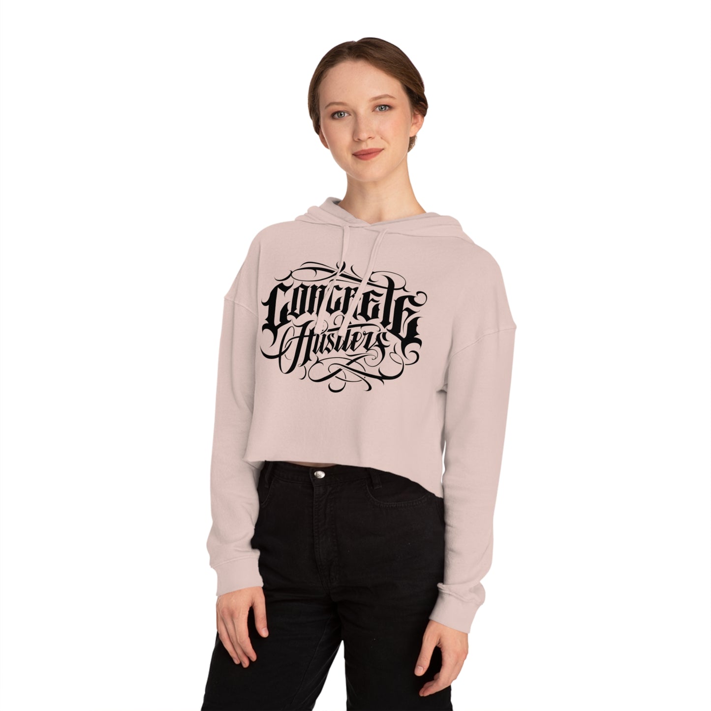 Urban Chic Women’s Cropped Hooded Sweatshirt | Street Style, Casual Wear, Gift for Her, Skate Culture, Graphic Hoodie