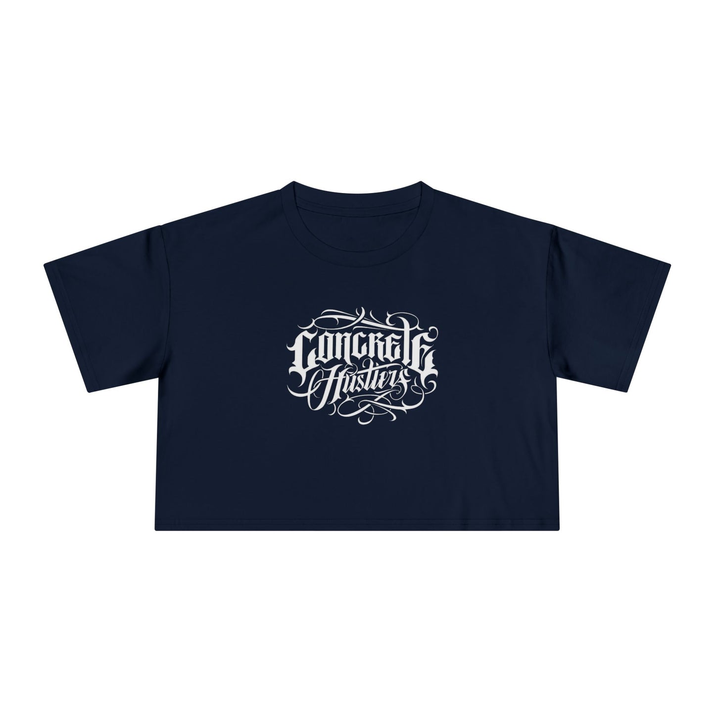Vibrant Women's Crop Tee - Concrete Hustling, Summer Fashion, Casual Wear, Festival Top, Streetwear