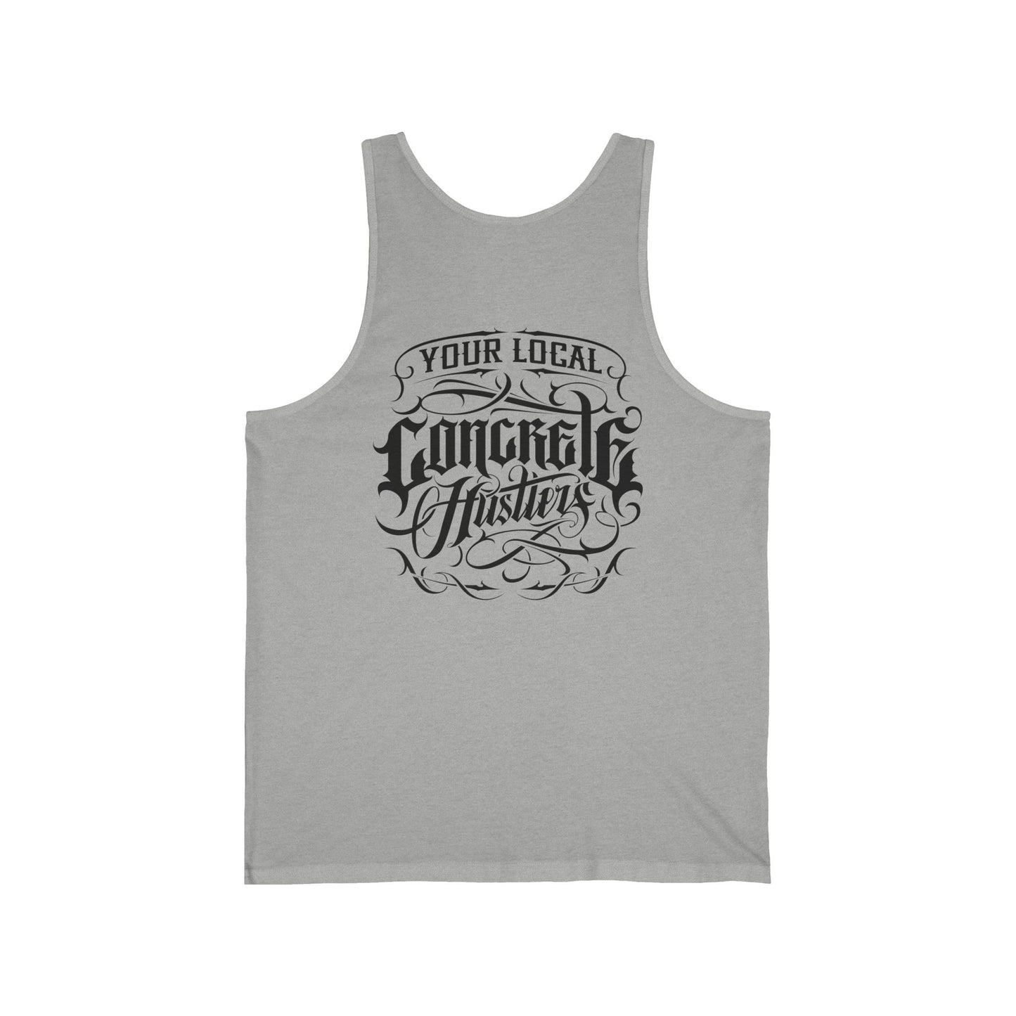 Local Concrete Hustler Tank Top, Unisex Jersey Tank, Summer Apparel, Workout Gear, Casual Wear, Gift for Entrepreneurs