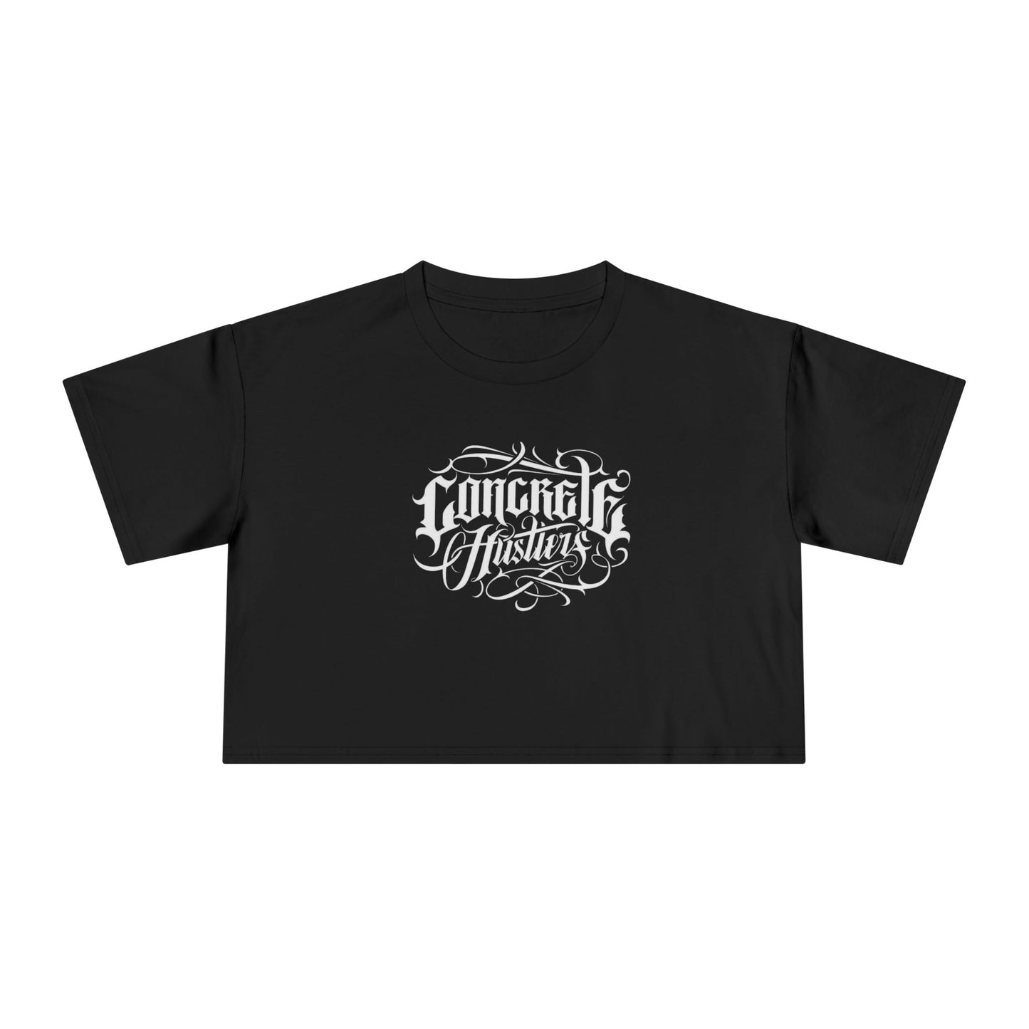 Vibrant Women's Crop Tee - Concrete Hustling, Summer Fashion, Casual Wear, Festival Top, Streetwear