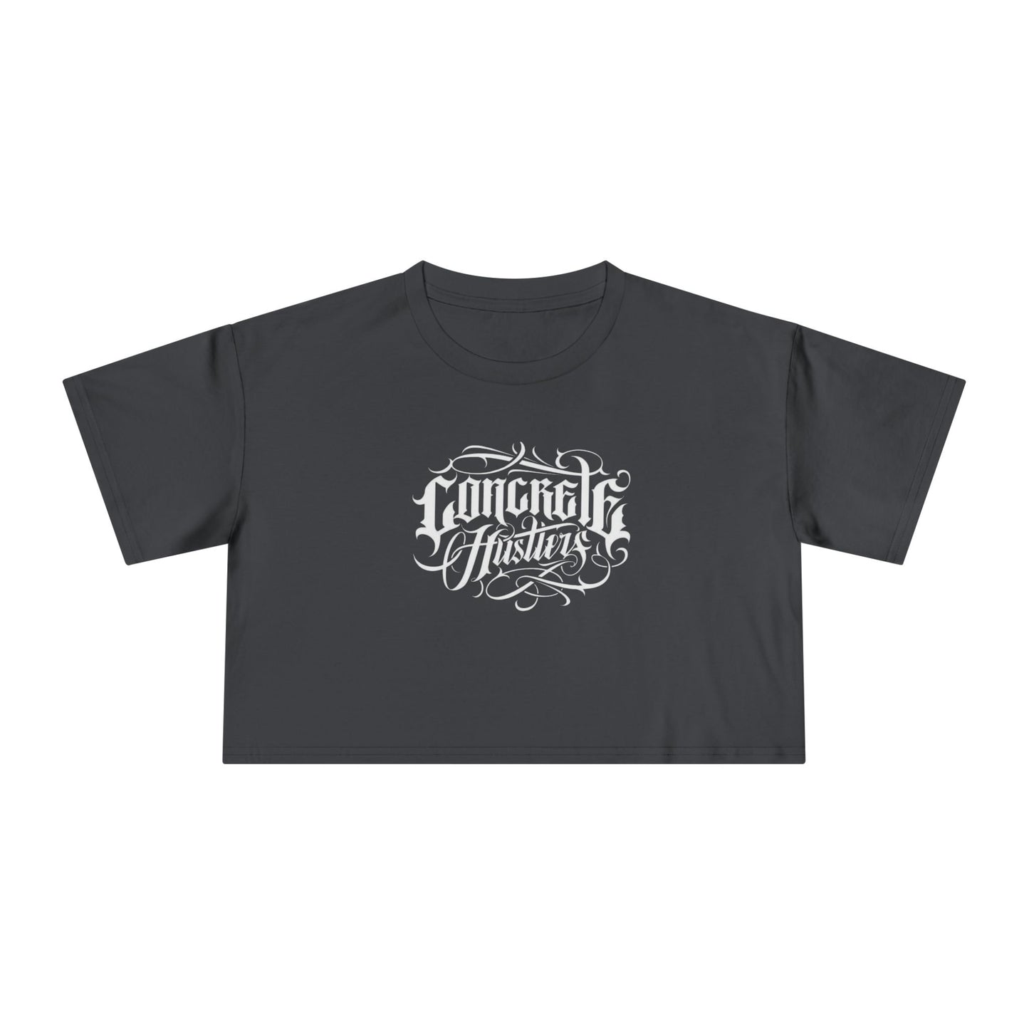 Vibrant Women's Crop Tee - Concrete Hustling, Summer Fashion, Casual Wear, Festival Top, Streetwear