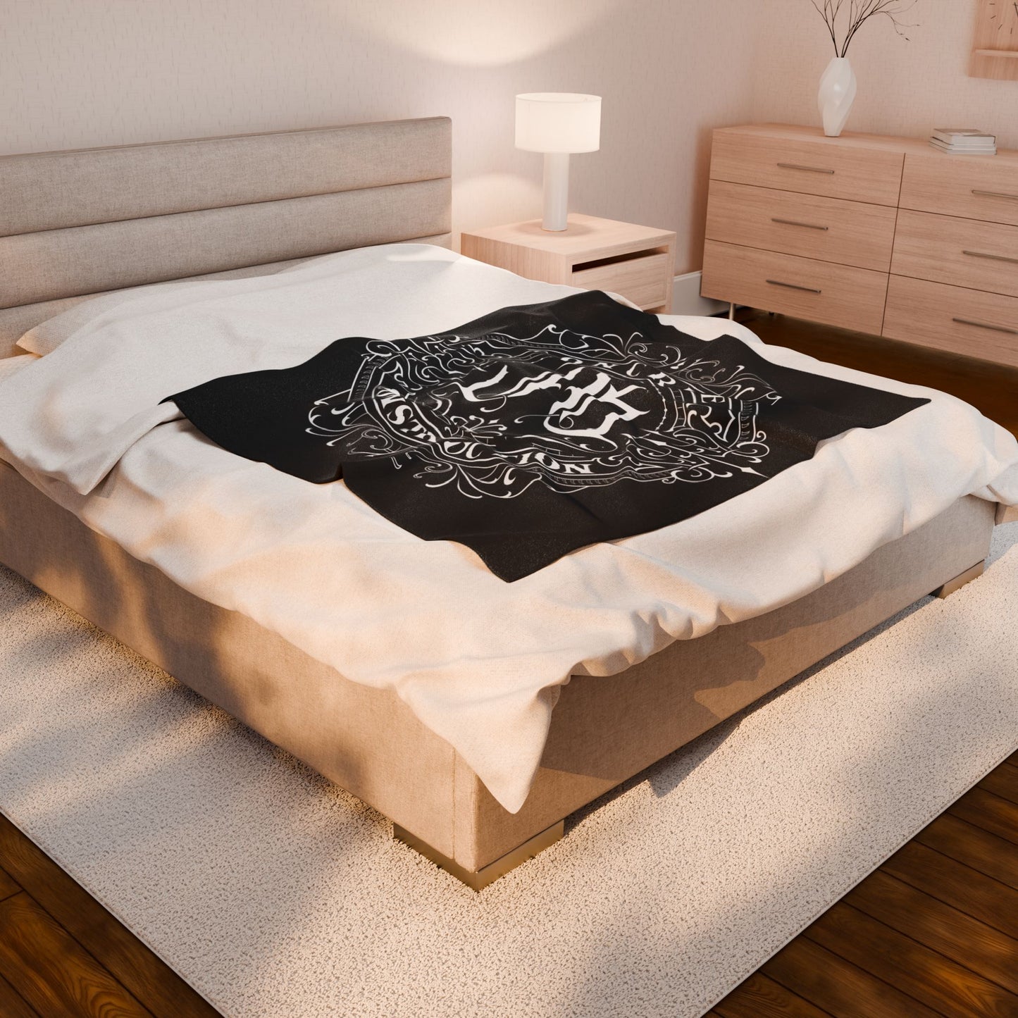 Chic Construction-Themed Velveteen Plush Blanket, Cozy Gift, Home Décor, Throw Blanket for Builders, Unique Construction Decor