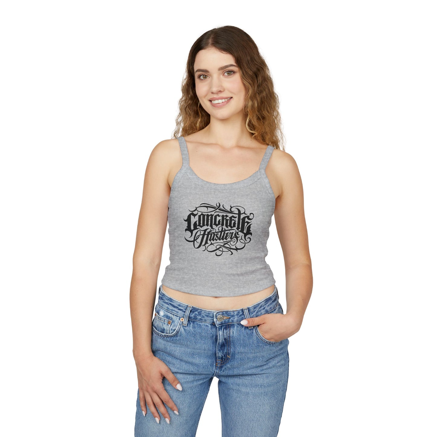 Stylish Women's Spaghetti Strap Tank Top, Graphic Summer Top, Trendy Summer Fashion, Casual Vibes, Perfect for Festivals and Days Out