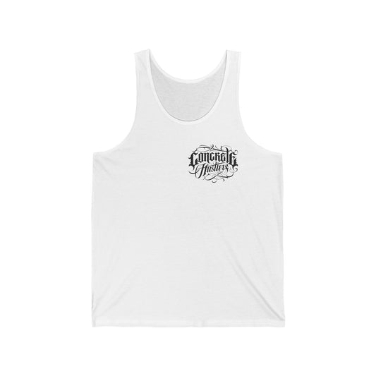 Local Concrete Hustler Tank Top, Unisex Jersey Tank, Summer Apparel, Workout Gear, Casual Wear, Gift for Entrepreneurs