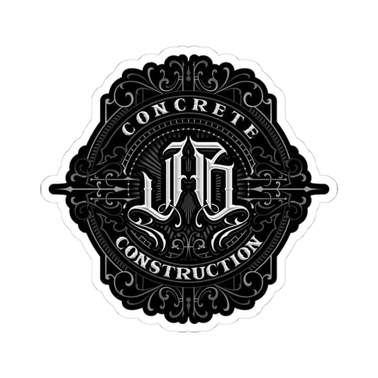 Stylish Kiss-Cut Stickers, Unique Construction Decor, Laptop Sticker, Gift for Builders, Customizable Black Design